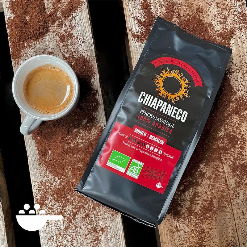 Café moulu BIO 100% Arabica : Doux, équilibré et aromatique 250gr – café bio – Chiapaneco